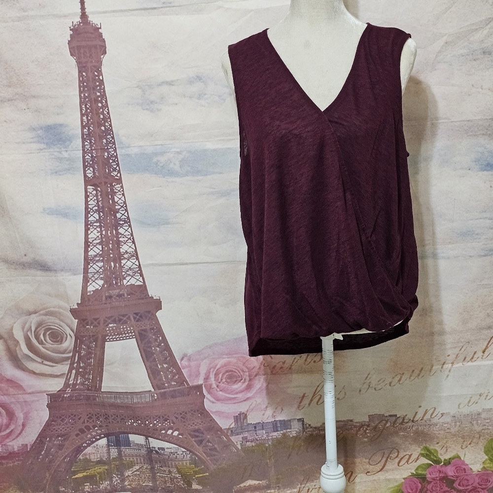 Fourteenth Place Elegant Burgundy Sleeveless Top